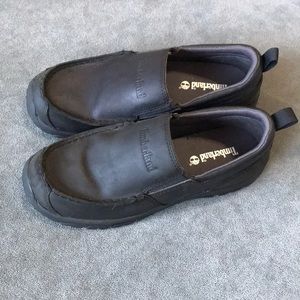 Timberland black slip on shoes